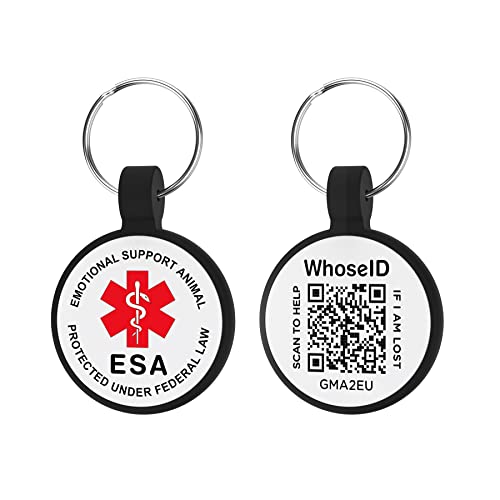 QR Dog Tag, ESA Dog ID Tag, Emotion Service Animal Tag, Quiet Dog Tag, Silent Silicone Dog Tag, Modified Pet Online Profile, Lightweight Durable Cat Tag, Personalized Custom Dog Tag (ESA, White)