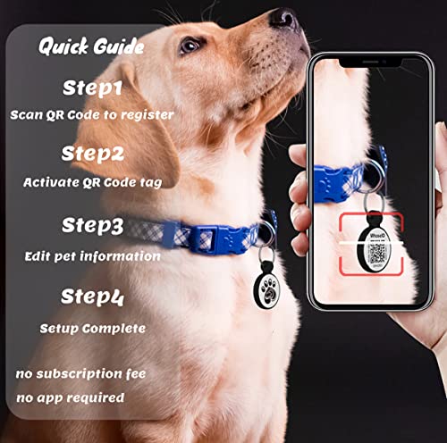 QR Dog Tag, ESA Dog ID Tag, Emotion Service Animal Tag, Quiet Dog Tag, Silent Silicone Dog Tag, Modified Pet Online Profile, Lightweight Durable Cat Tag, Personalized Custom Dog Tag (ESA, White)