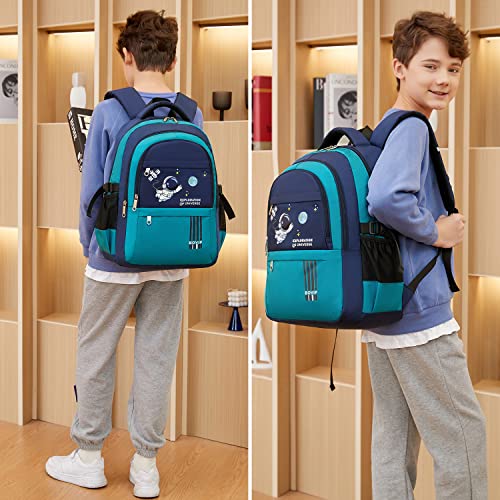 BOVIP Bookbags Cute Lightweight School Backpack for Toddlers Boys Girls Middle School Elementary Green Large