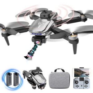 brushless motor drone with camera-4k fpv foldable drone with carrying case,2 batteries provide a total of 40 mins of battery life,120° adjustable lens,one key take off/land,altitude hold,360° flip,toys gifts for kids and adults,upgrade wifi transmission,o