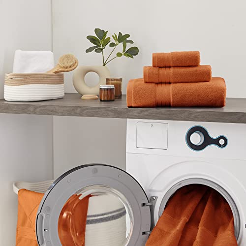 COZYART Orange Bath Towels Set for Bathroom Turkish Cotton Thick Soft Absorbent Durable 650 GSM Towel Set of 6, 2 Large Bath Towels, 2 Hand Towels, 2 Washclothes