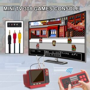 Retro Game Console with 308 Plug and Play Video Games, Electronic Handheld Games Arcade System for TV, 3.0 Inch Classic Gaming Console, Support 2 Players Gifts for Boys and Girls (Red)…