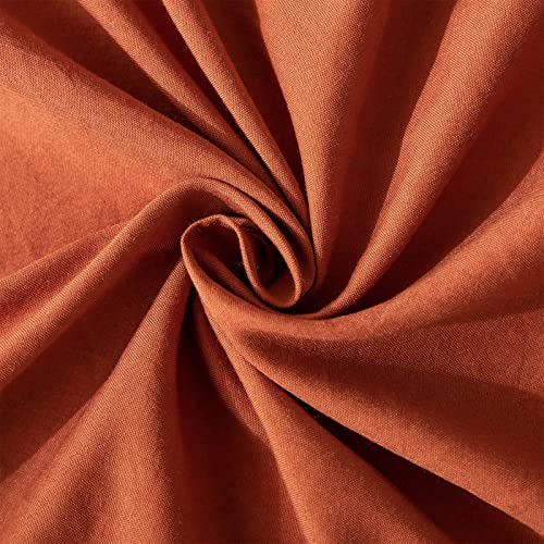 Burnt Orange Duvet Cover King, Washed Microfiber 3 Pieces Solid Color Casual Burnt Orange Bedding Set, with Zipper Closure, Luxury Ultra Soft Relaxed Feel Natural Wrinkled Comfy (Burnt Orange, King)