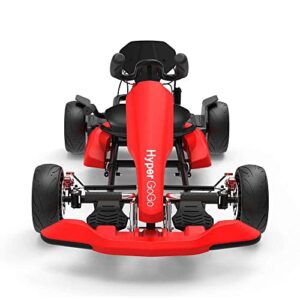 hyper gogo electric hoverboard and gokart bundle,8.5 inch hoverboard go kart attachment,adjustable length and height,outdoor pedal drift kart for kids and adults (red)