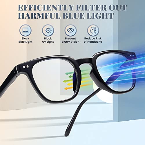 livho 3 pack Acetate Blue Light Blocking Glasses Men Women, Fashion Computer Gaming Glasses Anti Eye Strain Eyewear w/Case