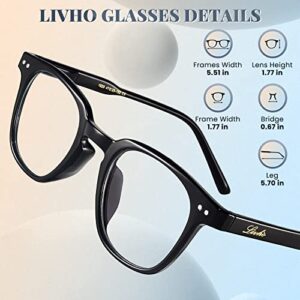 livho 3 pack Acetate Blue Light Blocking Glasses Men Women, Fashion Computer Gaming Glasses Anti Eye Strain Eyewear w/Case