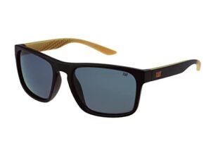 cat caterpillar 8017 men's polarized square sunglasses, matte black, 58 mm