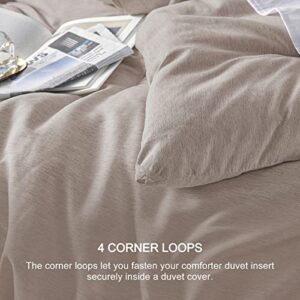 CozyLux King Size Comforter Set - 3 Pieces Warm Taupe Soft Luxury Cationic Dyeing Bedding Comforter for All Season, Breathable Lightweight Fluffy Bed Set with 1 Comforter and 2 Pillow Shams