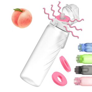 jmey water bottle with flavor pods, 32oz/500ml scented water bottle with straw, bpa-free and leakproof flip top sports water cup for men, women & kids