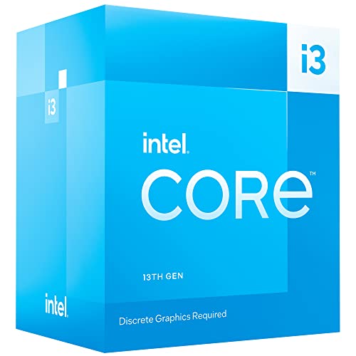 Intel Core i3-13100F Desktop Processor 4 cores (4 P-cores + 0 E-cores) 12MB Cache, up to 4.5 GHz