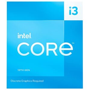 Intel Core i3-13100F Desktop Processor 4 cores (4 P-cores + 0 E-cores) 12MB Cache, up to 4.5 GHz