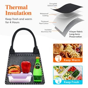 Lifewit Lunch Bag for Women Men Medium, Insulated Lunch Box, Reusable Lunch Tote Bag for Meal Prep, Work, Travel, Black