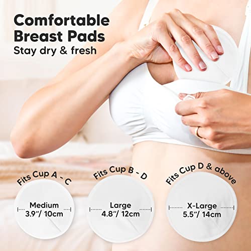 KeaBabies 3 in 1 Postpartum Belly Support Recovery Wrap and Organic Bamboo 3-Layers Nursing Breast Pads - Postpartum Belly Band - 14 Washable Pads + Wash Bag - After Birth Brace - Breastfeeding Pad