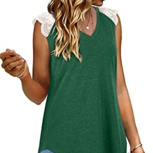 OFEEFAN Tunic Tank Tops for Women to Wear with Leggings Womens Tank Tops Loose Fit Green XL