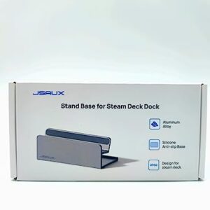 JSAUX Stand for Official Steam Deck Dock and Steam Deck/ROG Ally with Case, Frosted Aluminum Alloy Playstand for Steam Deck, Anti-Slip Holder for Valve Steam Deck/ASUS ROG Ally