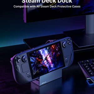 JSAUX Stand for Official Steam Deck Dock and Steam Deck/ROG Ally with Case, Frosted Aluminum Alloy Playstand for Steam Deck, Anti-Slip Holder for Valve Steam Deck/ASUS ROG Ally