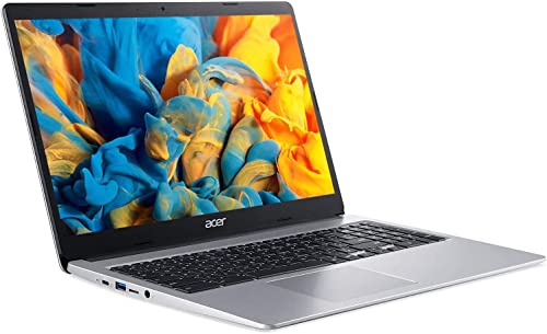 acer 2022 15inch HD IPS Chromebook, Intel Dual-Core Celeron Processor Up to 2.55GHz, 4GB RAM, 128GB Storage, Super-Fast WiFi Up to 1300 Mbps, Chrome OS-(Renewed) (Dale Silver)