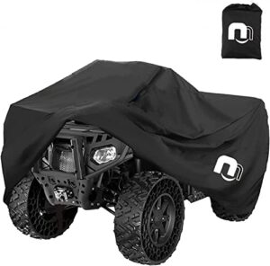 waterpfoof atv cover, heavy duty windproof, protect 4 wheelers from snow rain & sun (black, 102 inch)