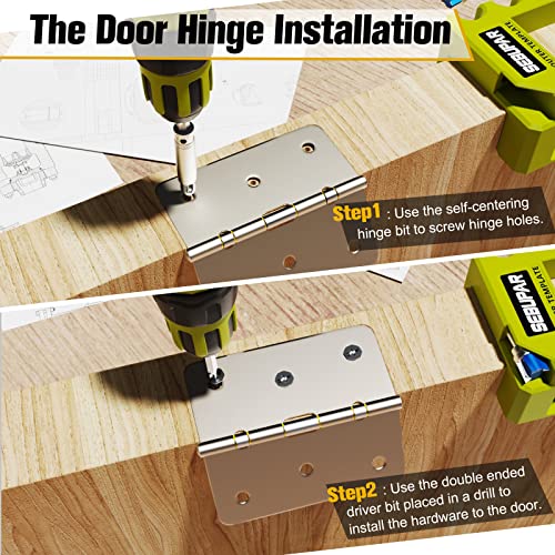 Door Hinge Jig, Door Hinge Mortiser, Hinge Installation Kit, Door Hinge Router Template Fits for Door Hinge from 3” to 5” Length and 1/4” or 5/8” Thickness.