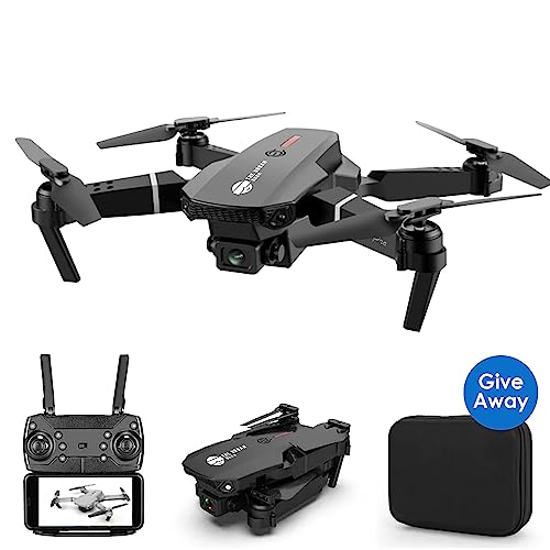 TheUrbanGeek E88 Drone with Dual Camera - Foldable FPV Live Video RC Quadcopter with Altitude Hold, One Key Return, 360 Degree Flip, Intelligent Control - Remote & App Control - Gray