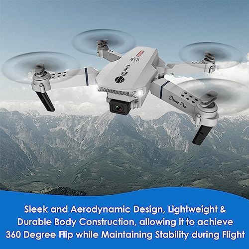 TheUrbanGeek E88 Drone with Dual Camera - Foldable FPV Live Video RC Quadcopter with Altitude Hold, One Key Return, 360 Degree Flip, Intelligent Control - Remote & App Control - Gray