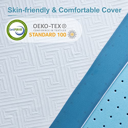 Sleepmax 2 Inch Gel Mattress Topper Queen - Plush Memory Foam Mattress Pad for Pressure Relieving - Bed Topper with Ventilated Cover Enhance Comfortable & Breathable