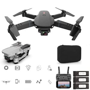 Remote Control Drones with Camera 1080p HD FPV for Kids One Key Start Speed Adjustment Flying Toys with Altitude Hold Headless Mode for Boys Girls Cool Stuff Electronics (Black)