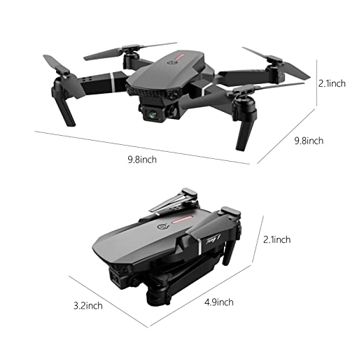 Remote Control Drones with Camera 1080p HD FPV for Kids One Key Start Speed Adjustment Flying Toys with Altitude Hold Headless Mode for Boys Girls Cool Stuff Electronics (Black)