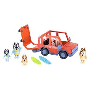 Bluey Heeler Family 4WD Vehicle and 4 Figure Pack, 2.5-3 Inch Figures, 2 Surfboards Accessories and Stickers | Amazon Exclusive