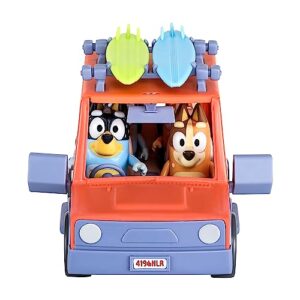 Bluey Heeler Family 4WD Vehicle and 4 Figure Pack, 2.5-3 Inch Figures, 2 Surfboards Accessories and Stickers | Amazon Exclusive