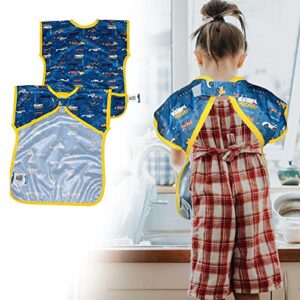 byGG Smock for Baby and Toddler Waterproof Bibs, Mess proof, Fun design, for Eating and other Activities with Catcher Easy clean, Washable