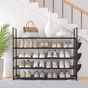 Shoe Rack 5 Tier Shoe Organizer Shoe Storage 20-25 Pairs Shoe Rack for Closet Shoe Rack Organizer Entryway Shoe Holder Space Saving Shoe Shelf Shoe Stand Large Tall Shoe Tower Bedroom Garage Door