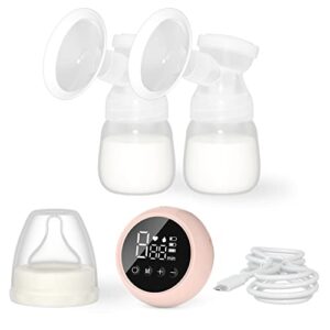 double electric breast pump with massage function,breastfeeding pump with 2 modes & 9 levels,rechargeable nursing breast pumps with led display (03)