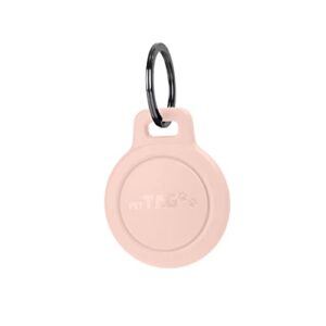 airtag dog tag waterproof pet holder for apple updated model (soft pink)