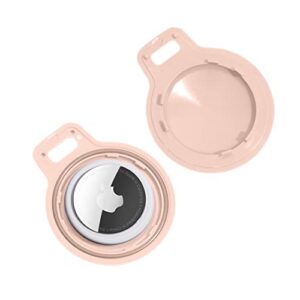 AirTag Dog Tag Waterproof Pet Holder for Apple Updated Model (Soft Pink)