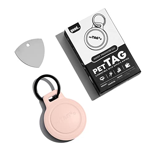 AirTag Dog Tag Waterproof Pet Holder for Apple Updated Model (Soft Pink)