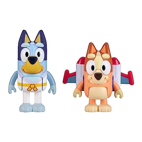 Bluey Figure 2-Packs, Action Heroes 2.5 Inch and Bingo Figures