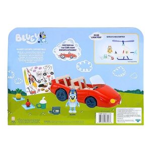 Bluey Vehicle and Figure Pack, Escape Convertible with 2.5 inch Exclusive Figure, 4 Accessories and Sticker Sheet