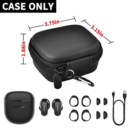 Earbud Case Compatible with Bose QuietComfort Earbuds II/for AirPods, Wireless, Bluetooth, Noise Cancelling in-Ear Headphones Cover Holder Storage Bag Fits for USB Cable and Earplugs (Box Only)