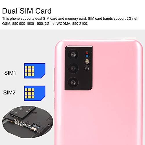 Pink 5in Mini Smartphone Unlocked, Kid Cellphone 2GB RAM 16GB ROM, 8 Core CPU Calling Phone with Dual Camera, Face Unlocked 1080P Touch Screen