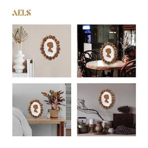 AELS 5x7 Inch Vintage Picture Frame, Elegant Antique Oval Photo Frames with Glass Front, Photo Display, Tabletop Wall Hanging, Gift Ideas, Gold Flower