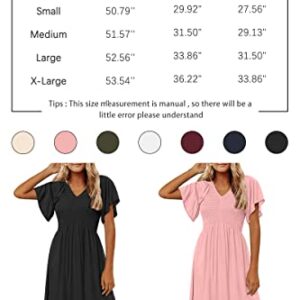 LILLUSORY Black Maxi Dresses for Women Summer Long Trendy Casual Flowy Funeral Short Flutter Sleeve Dress with Pockets