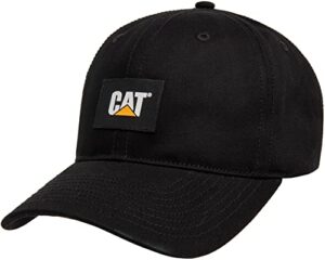caterpillar men's logo label unstructured cap, black, one size