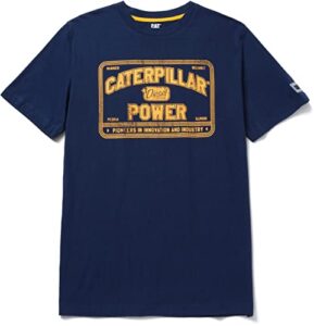 caterpillar men's power tee, detroit blue, large