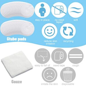 100 Pieces G Tube Button Pads Feeding Tube Pad Peritoneal Feeding Tube Supplies Abdominal G Tube Button Covers Feeding Tube Holder Peg Tube Supplies Soft Absorbent Button Pads Holder for Nursing Care