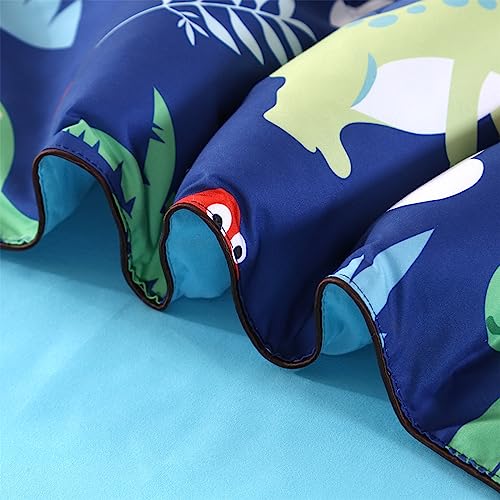 Wowelife Toddler Bedding Sets for Boys, Premium 4 Piece Dinosaur Toddler Comforter Set, Blue Bed-in-a-Bag, Super Soft and Comfortable for Toddler