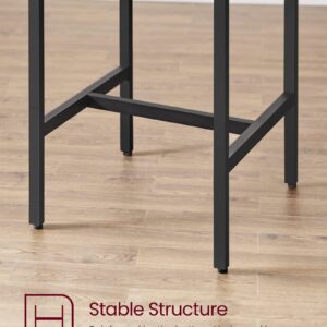 VASAGLE Bar Table and Chairs Set, Square Bar Table with 2 Bar Stools, Dining Pub Bar Table Set for 2, Space Saving for Kitchen Breakfast, Living Room, Party Room, Rustic Brown and Black