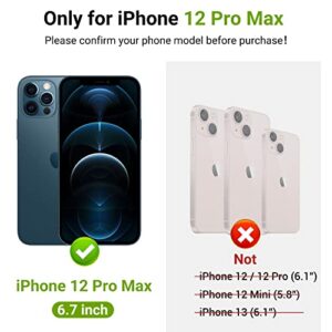 Elteker iPhone 12 Pro Max Phone Case with Card Holder,iPhone 12 Pro Max Wallet Case for Women with Ring Kickstand,RFID Blocking Card Slots Leather Case for iPhone 12 Pro Max (6.7") - Gray Leopard