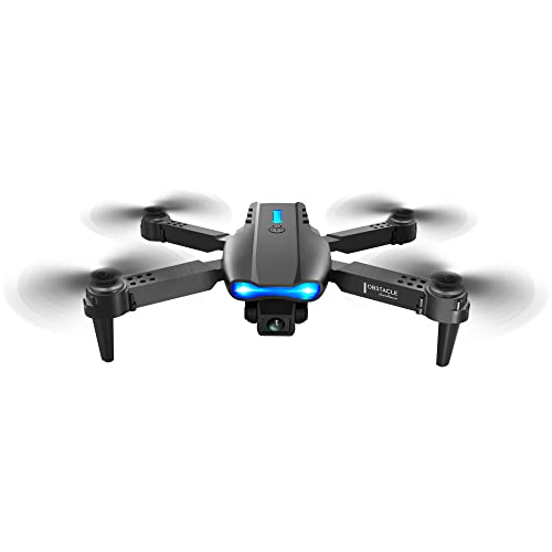 HOTOSYY UAV with dual cameras, portable, three sided obstacle avoidance, one touch takeoff/landing, fixed altitude, 360 degree rollover function (black)