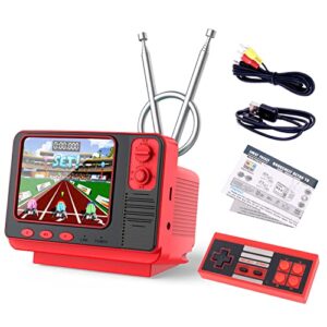 retro video games console for kids adults built-in 308 classic electronic game 3.0'' screen mini tv games console support tv output and usb charging birthday xmas gift for boys girl 4-12 (red)